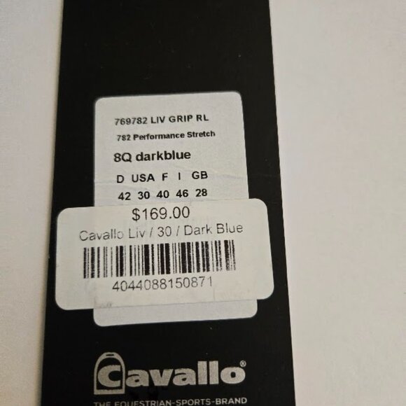 Cavallo full seat equestrian riding tights Navy USA size 30 - Picture 4 of 7